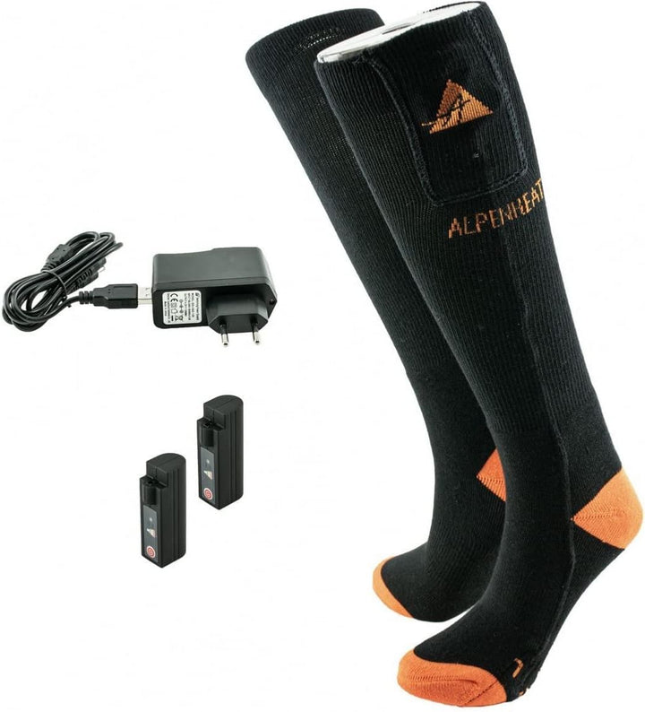 Alpenheat Fire Beheizte Socken 36-38 Schwarz/Orange, 36-38 Schwarz/Orange