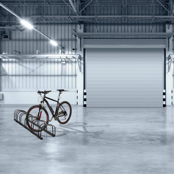 Relaxdays Fahrradständer Boden, für 6 Räder, bis 60 mm Reifenbreite, Metall, Garage, Fahrrad-Aufstel