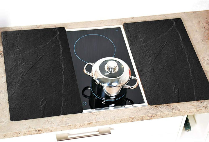 KESPER | Multi-Glasschneideplatte, Material: Glas, Masse: 52 x 30 x 0,8 cm, Motiv: Schiefer, Farbe: