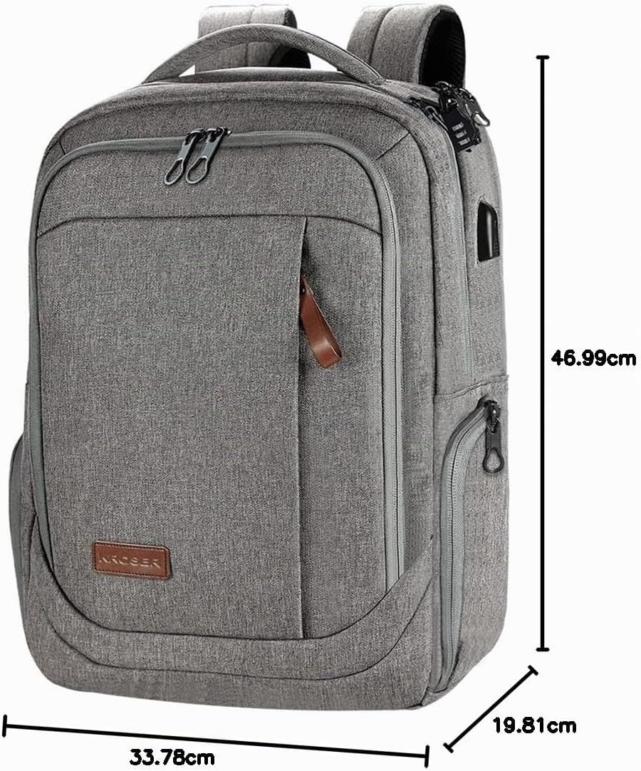 KROSER Laptop Rucksack Schulrucksack 17,3 Zoll Reiserucksack Handgepäck Tagesrucksack Wasserabweisen