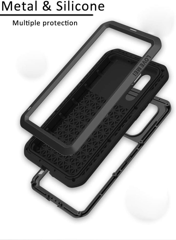 Fonrest Ganzkörper Hülle für Huawei P30 Pro, Love MEI 6,47-Zoll Schwerlast Hybride Aluminium Metall