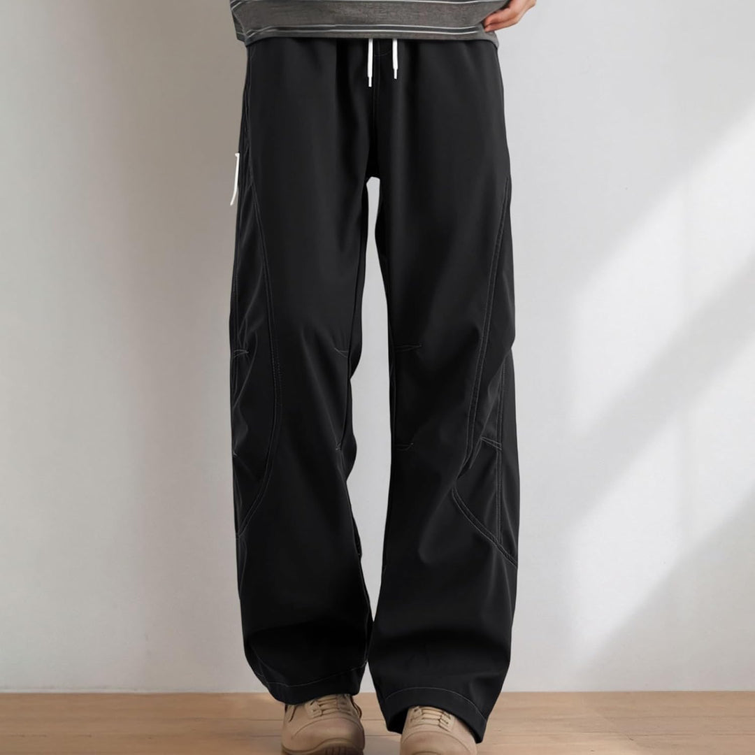 Regenhose Herren wasserdichte Fahrradhose Leichte Winddichte Outdoorhose Elastisch Taille Wanderhose