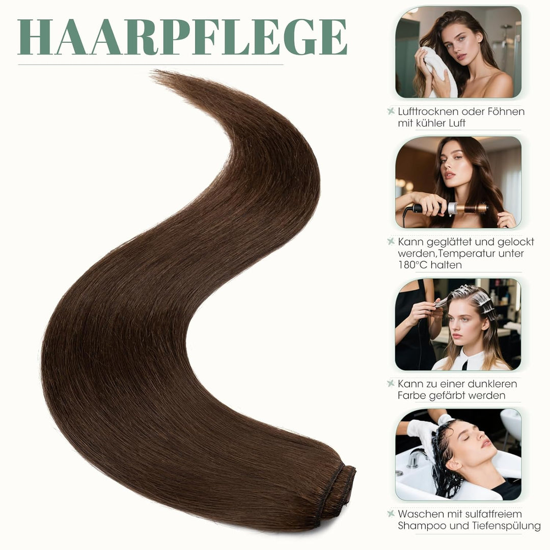 Rich Choices Clip in Extensions Echthaar 8 Stück Clip Extensions 35cm 