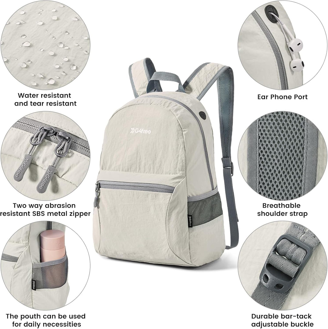 G4Free 20L Faltbarer Rucksack Ultraleichter Wanderrucksack Daypack für Männer Frauen und Kinder für