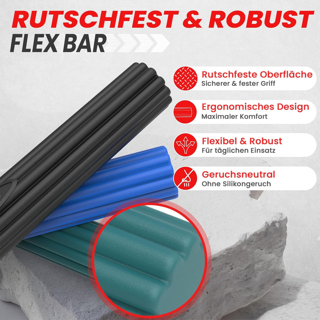 Flexible Widerstand Bar 3er Set, 3 Widerstände Tennisarm Bar,Griffkraft Training, Fitness Widerstand