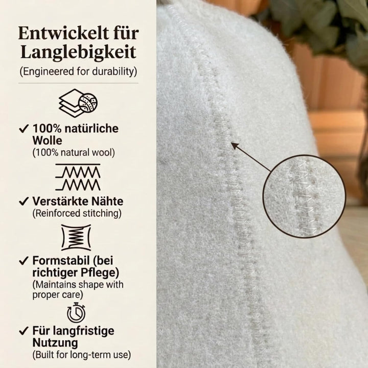Ger3as Saunahut 100% Wolle mit Stickerei für Damen und Herren, Wellness Mütze Premium Qualität, Saun