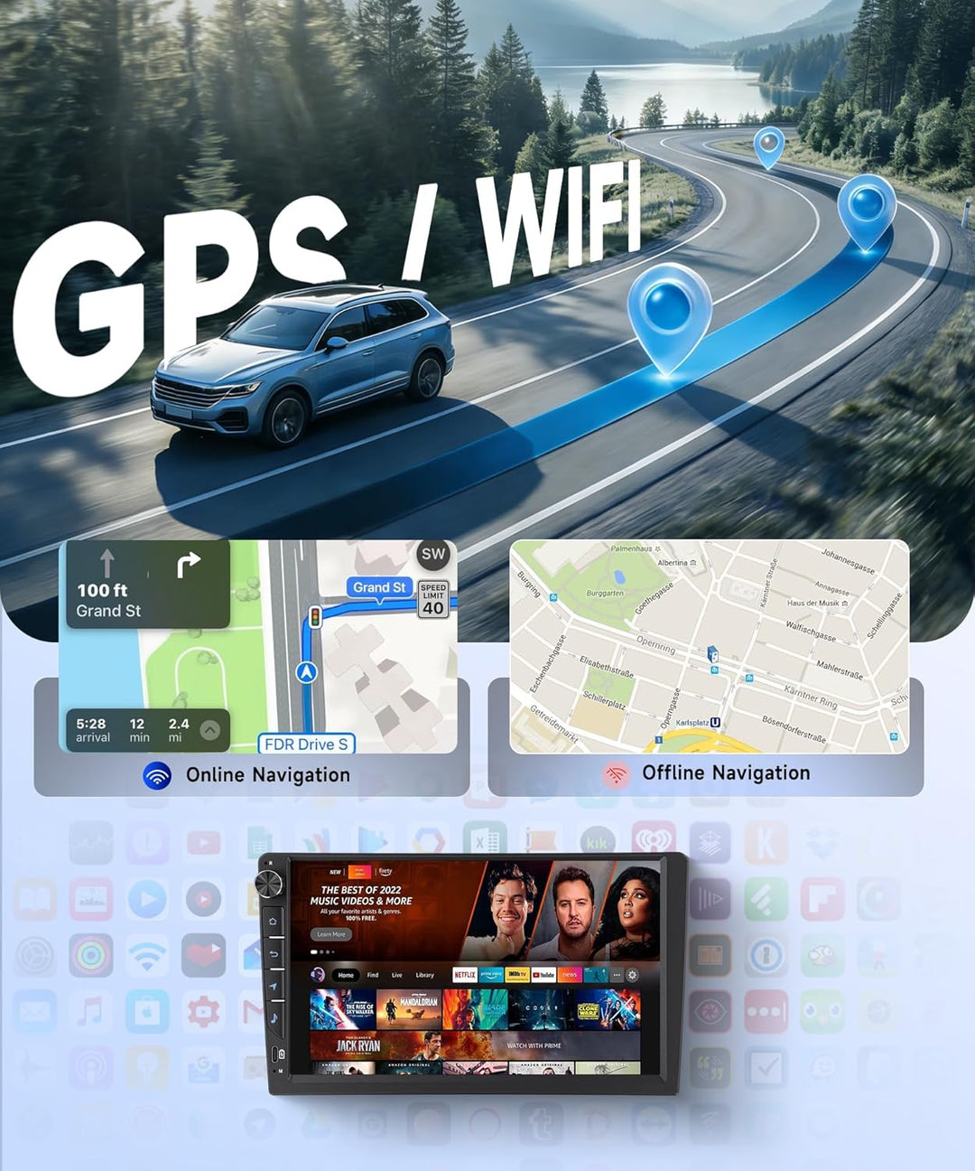 Rimoody 4G+64G Autoradio Android für Renault Megane 2 2002-2008 9 Zoll IN-Cell Radio Wireless Carpla