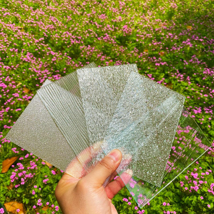 PALJOLLY Transparente strukturierte Buntglasscheiben, 10,2 x 15,2 cm, durchscheinende Kathedralen-Gl