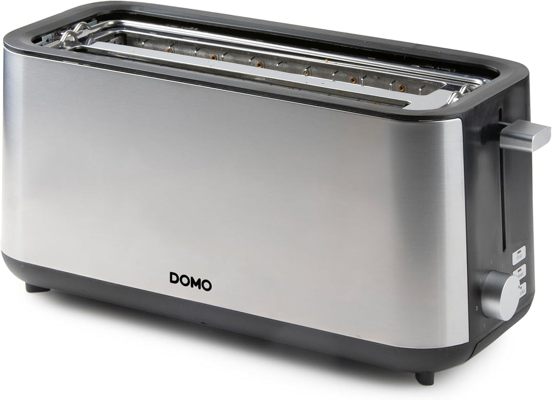 DOMO DO967T Toaster Langschlitz 4 Scheiben - 3 Funktionen: rösten, auftauen, abbrechen - 7 Temperatu