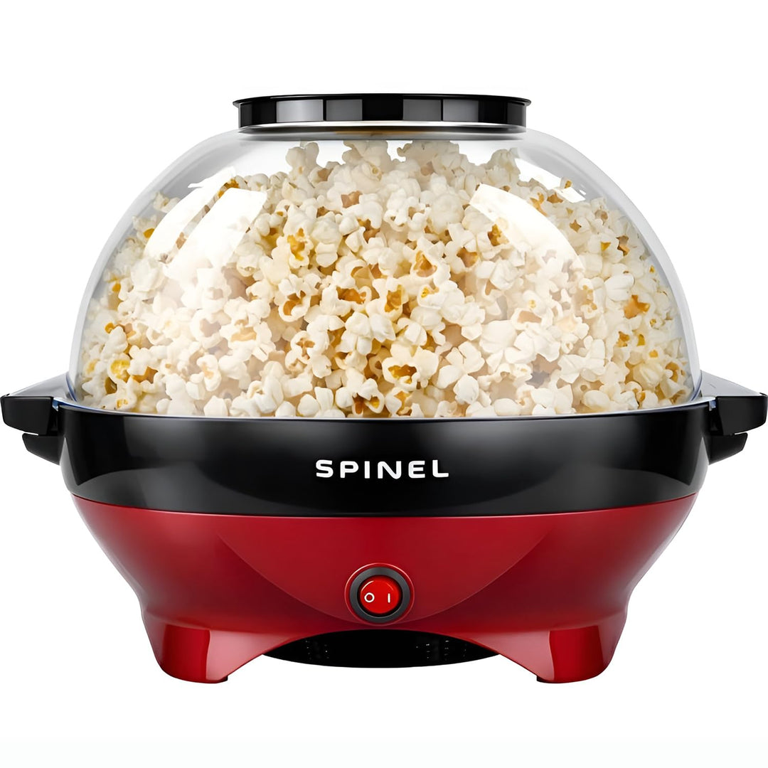 SPINEL Popcornmaschine, Popcorn maschine mit Zucker, Öl, Butter, Fassungsvermögen 5,5 l, Antihaftbes