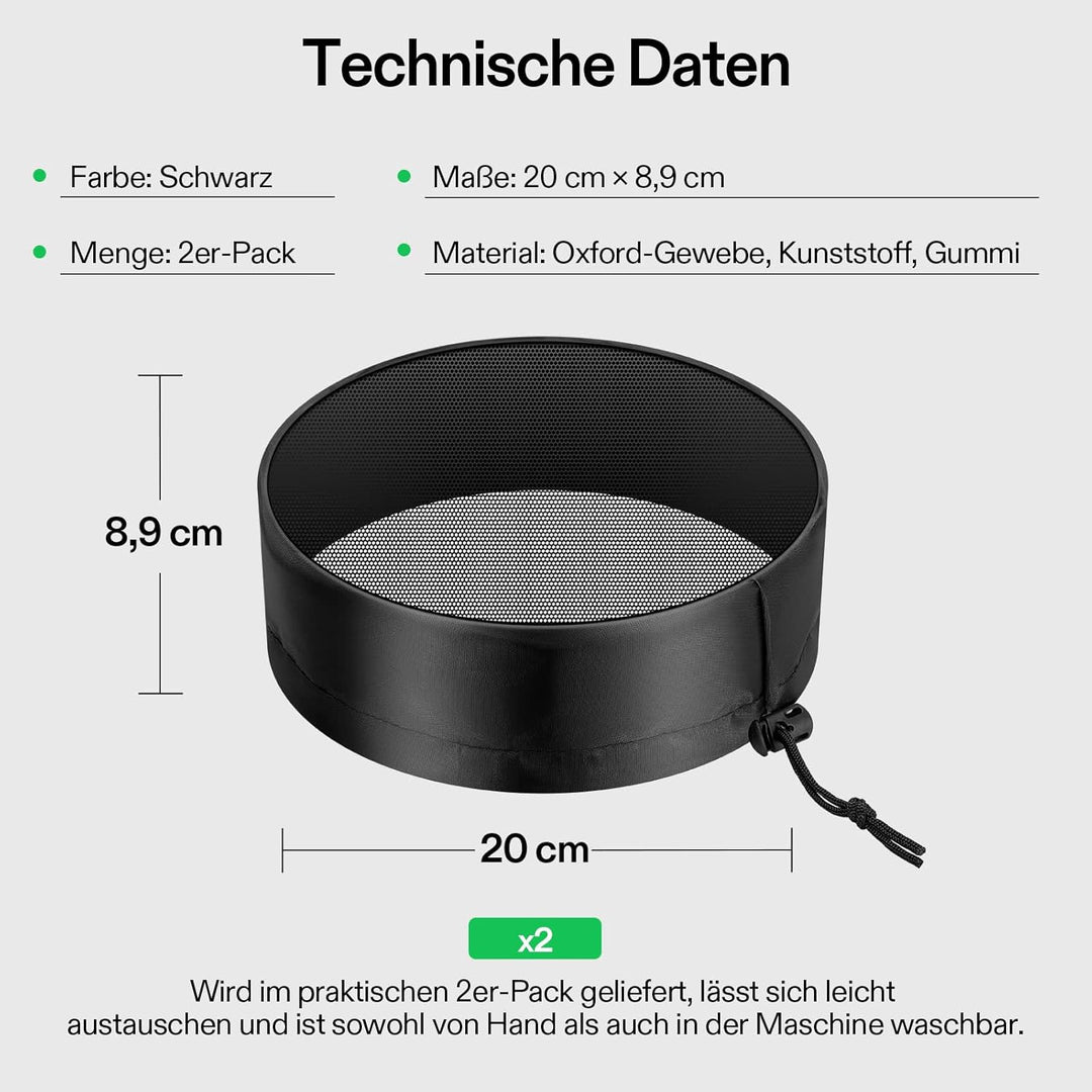 VIVOSUN 2 Stück Wachstumszelt-Entlüftungsabdeckung, 10,2 cm/15,2 cm/20,3 cm Kanalfilterabdeckung mit
