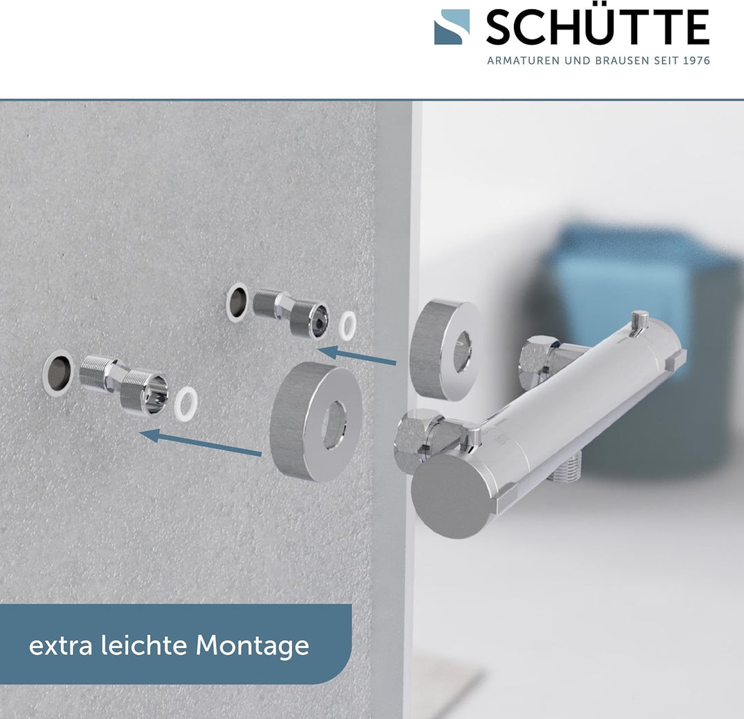 Görbach Edelstahl Duschsystem Duschset ohne Armatur Regendusche Überkopfbrauseset & SCHÜTTE 52465 LO