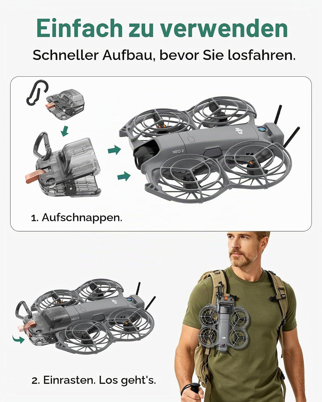 Gimbalschutz für DJI Neo 2 Drohne, Gimbalabdeckung für DJI Neo 2 Zubehör, kompakt leicht tragbar für