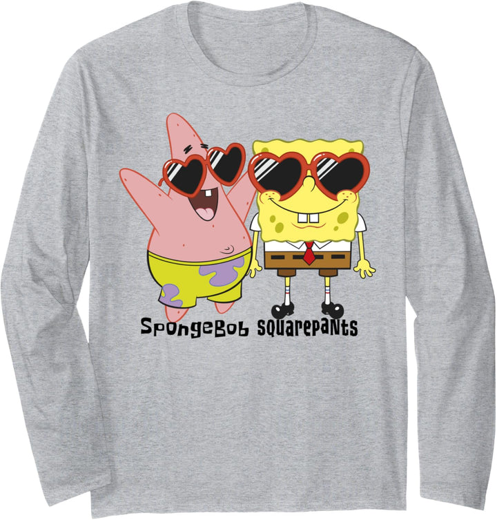 SpongeBob SquarePants & Patrick Heart Glasses Portrait Langarmshirt
