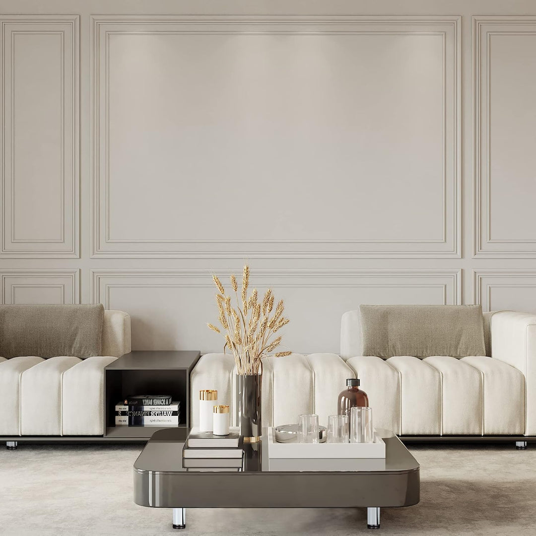 Stahlia 4er Set Möbelfüsse Chrom Schrankfüsse Möbelbeine verstellbar für Sideboard Kommode Sofa Bett