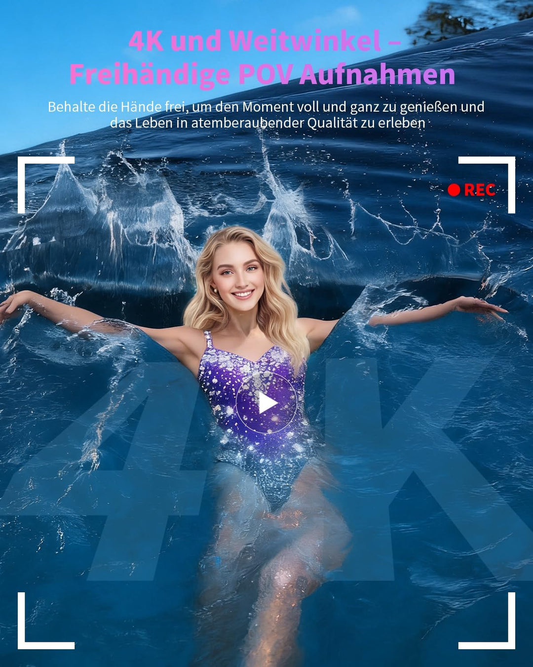 Mini Action Cam 4K, Tragbare Bodycam Körperkamera WiFi, POV Kamera Vlogging Camera Wasserdicht 30M,