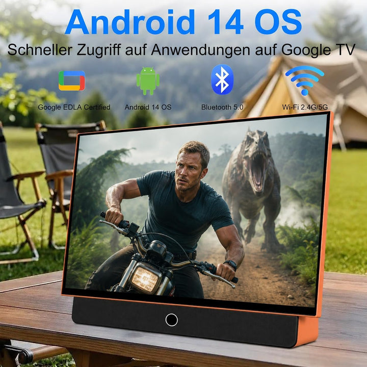 OFD Portable Smart TV 27 Zoll,Outdoor Fernseher 1080P Android14 OS,8Ω Dolby Audio,100% sRGB,WiFi-Unt