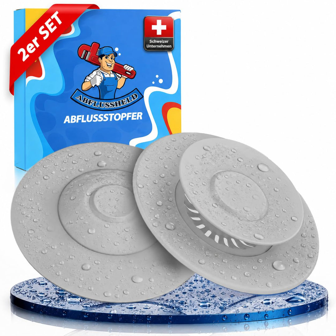 Universal Abflussstopfen - Waschbeckenstöpsel mit Haarsieb Funktion - Praktisches Abflusssieb Siliko