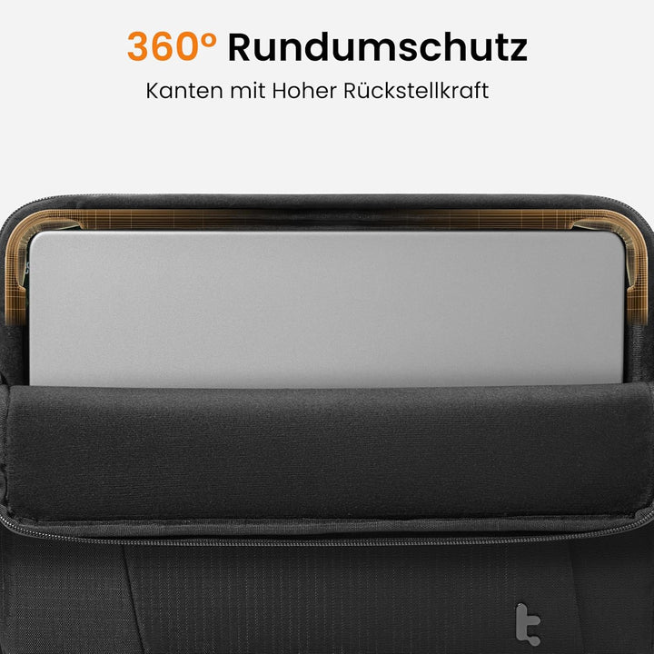tomtoc 360° Tasche Hülle Kompatibel mit 15,6 Zoll Acer, ASUS, Dell, HP, Lenovo Laptop Notebook Chrom