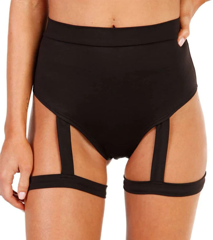 EVELUST Rave Booty Shorts für Damen – Hoch Taillierte Badeshorts Scrunch Sporthose Kurze Leggings Go