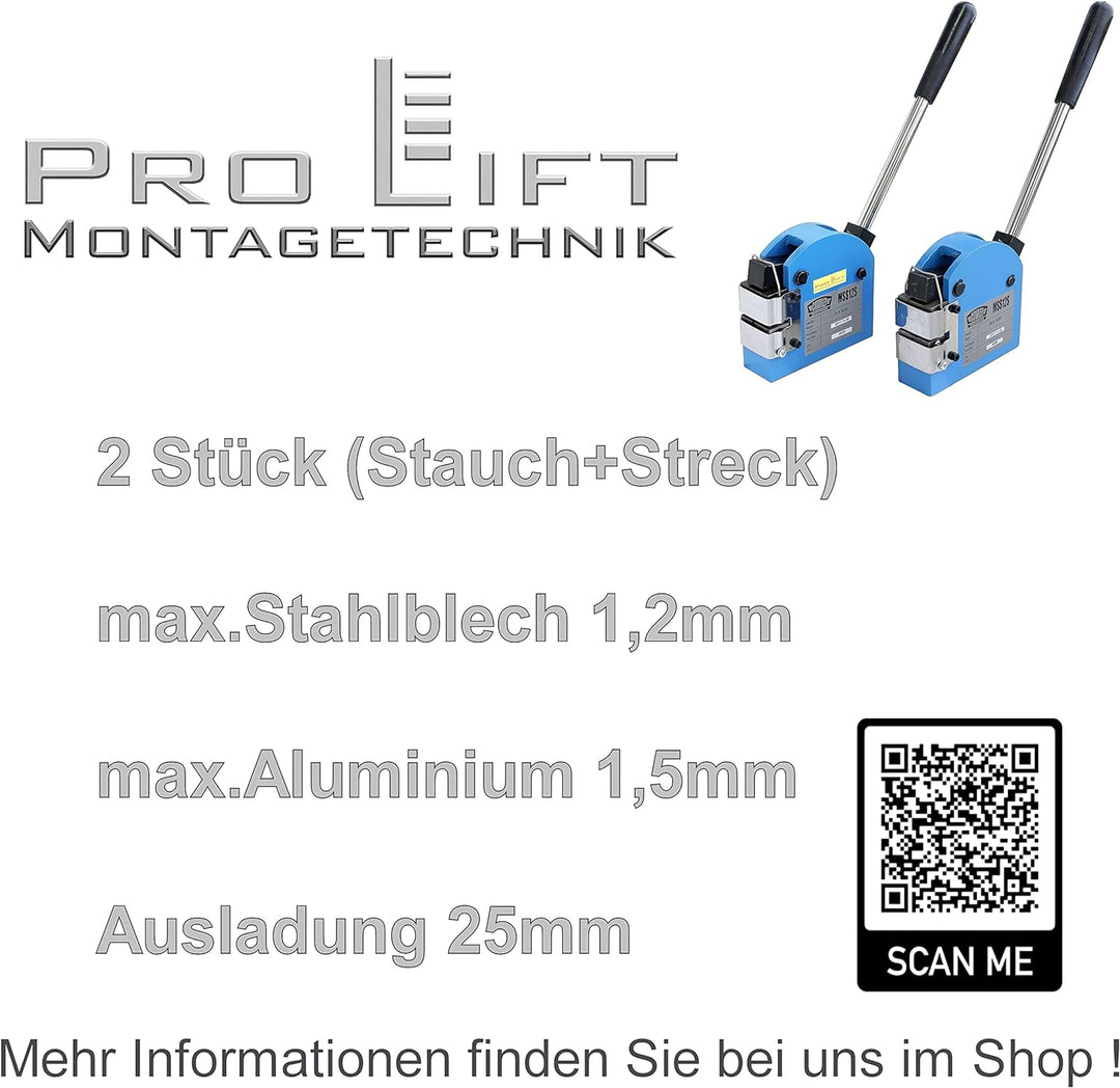 Pro-Lift-Montagetechnik 2 Stück Stauchgerät + Streckgerät Stauchmaschine MSS12J, 02316