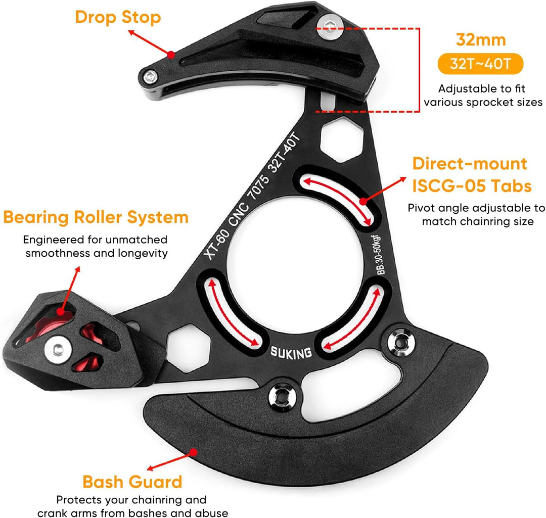 BESNIN Kettenführung ISCG-05 Mountainbike Kettenführung Bike MTB Kettenführung für 1x System Schwarz