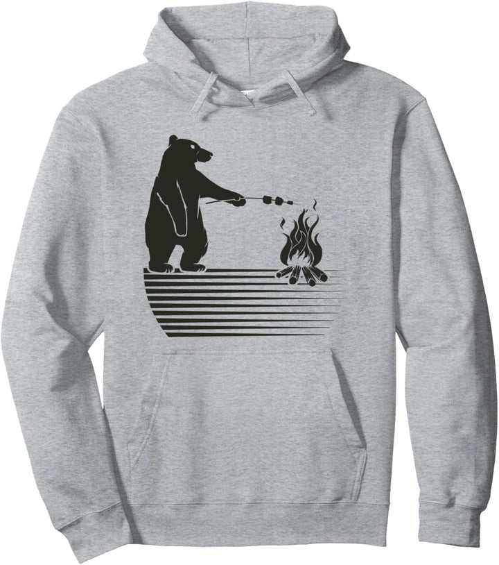 Waldtier Ironischer Bär Grillen Natur Pullover Hoodie