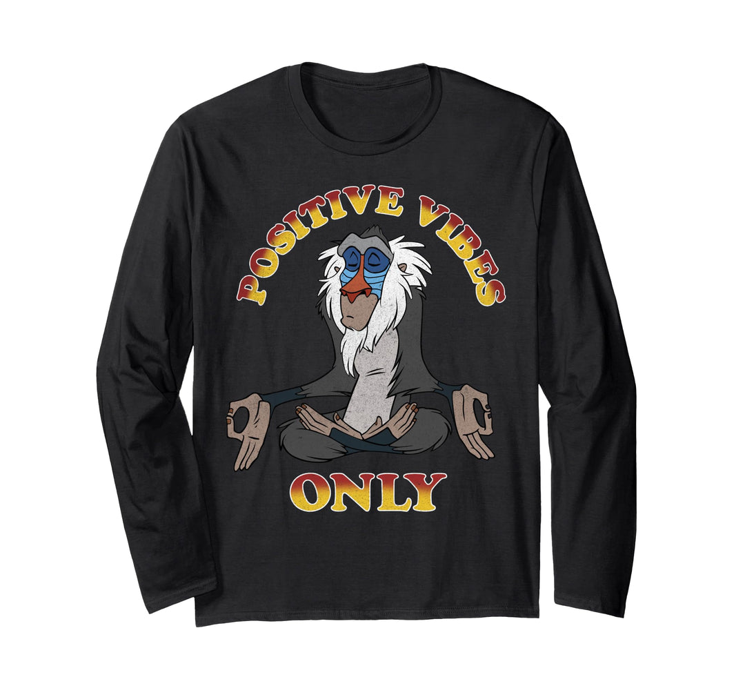 Disney Lion King Rafiki Positive Vibes Meditation Portrait Long Sleeve T-Shirt