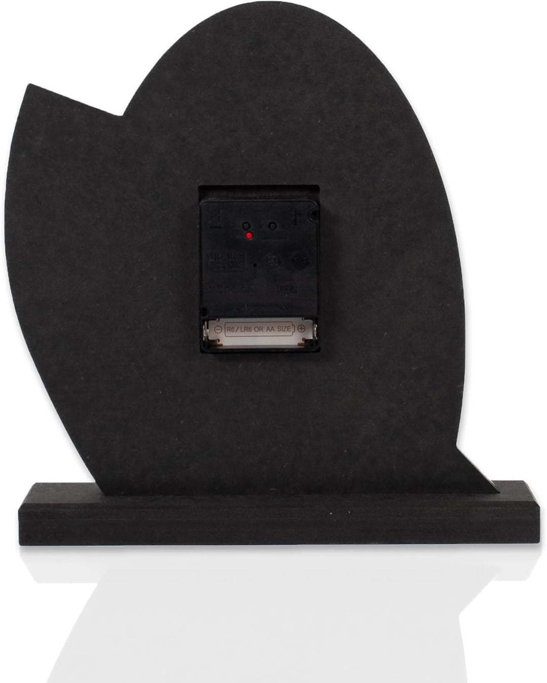 Kreative Feder Designer-Standuhr „Silver Dome“ aus Holz - Tischuhr in modernem Metallic-Look schwarz