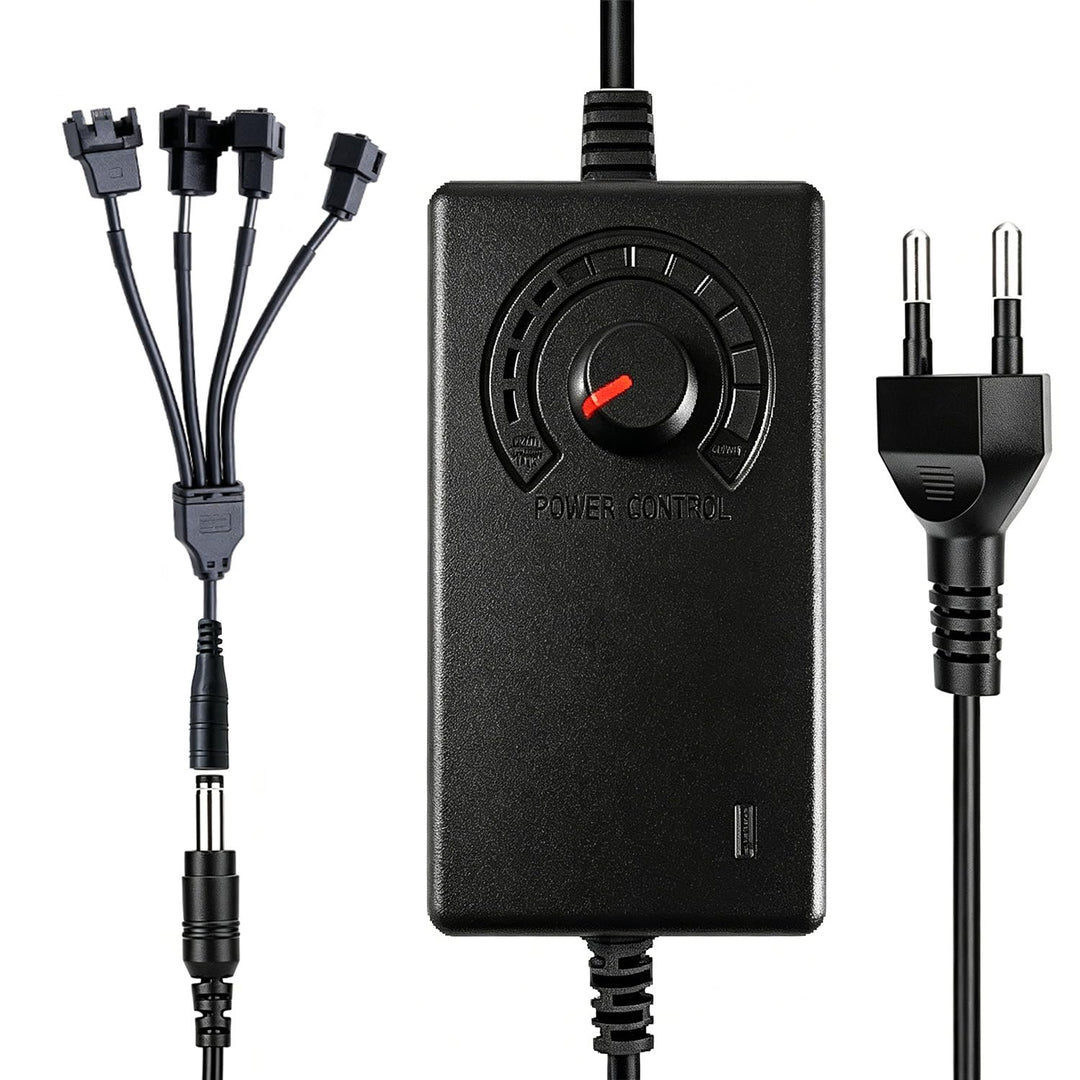 4 Pin Pwm Lüftersteuerung + 12V Netzteil, Pwm Regler Fan Speed Control Module, 100–240 V AC zu 3–12