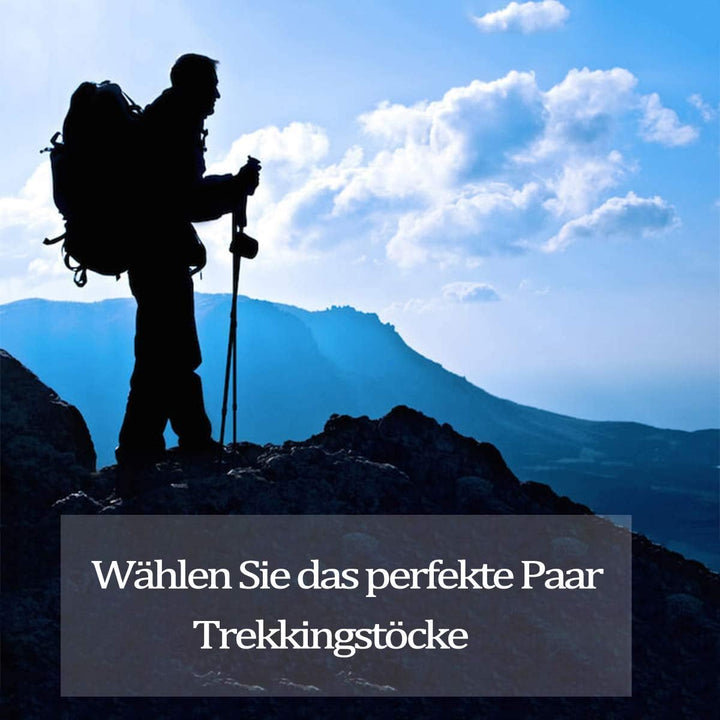 ANGNYA 2 Stück Trekkingstöcke Wanderstöcke mit Antischock-System teleskopierbar, zusammenklappbar, V