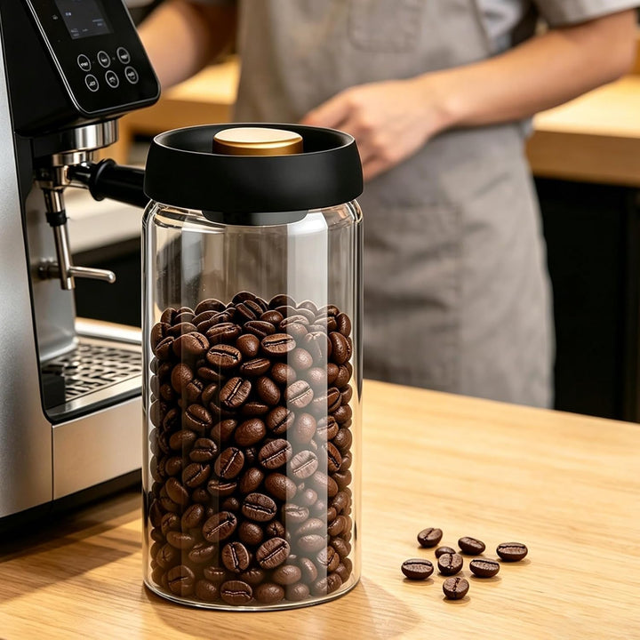 SUGODA Luftdichte Kaffeedose, 1200 ml Vakuumversiegelung für Gläser, Vorratsgläser mit Vakuumdeckel,