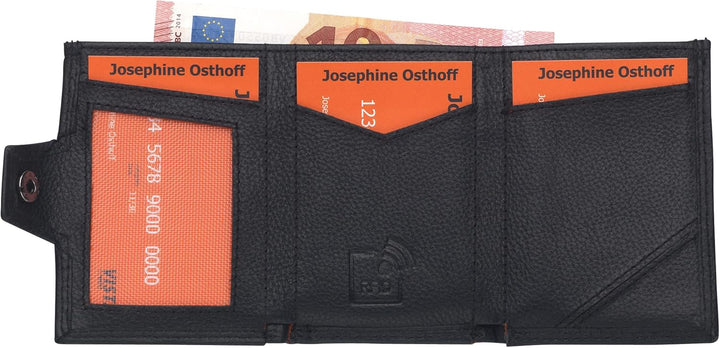 Josephine Osthoff Slim Wallet mit Münzfach Herren echt Leder mit RFID Schutz Geldeutel Damen kleine