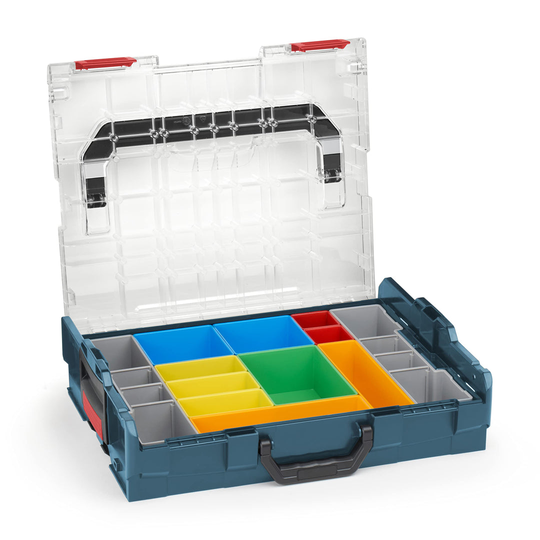 Sortimo Bosch L-BOXX 102 Kunststoff Werkzeugkoffer professional blau Deckel transparent mit Insetbox