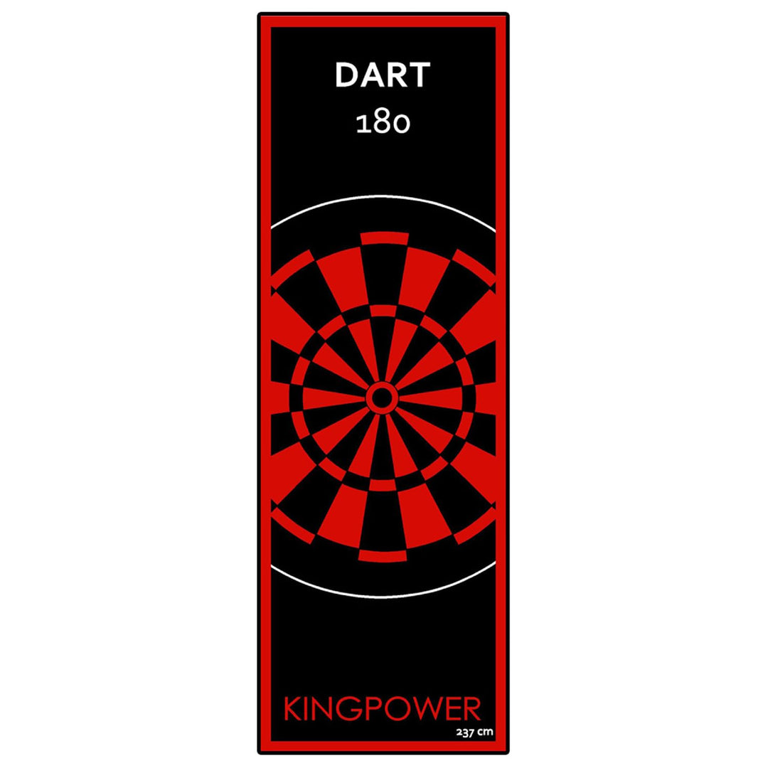 Kingpower Dartteppich mit Abwurflinie, Dart Zubehör mit Motiv, Dartmatte mit Oche, pflegeleichter Te