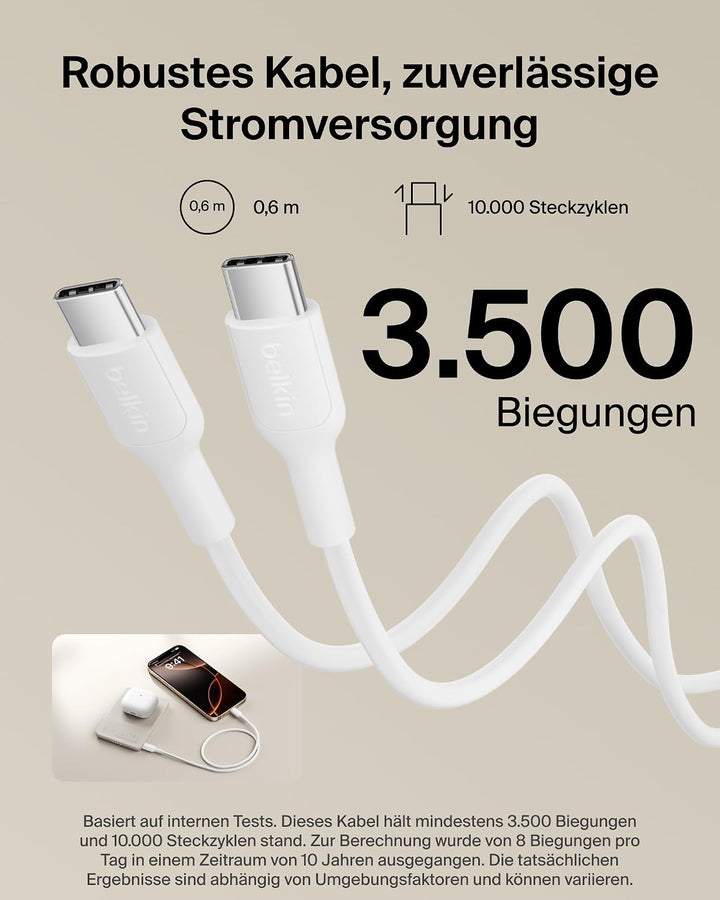 Belkin BoostCharge 5000mAh Magnetische Power Bank mit Magnetring – Beige | 5K Powerbank Kabellos, Ma