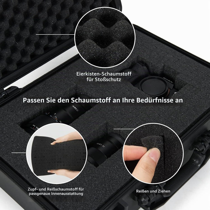 GIANTEX Kamera Koffer, Outdoor Fotokoffer Wasserdicht Staubdicht, Universalkoffer Hartschalenkoffer