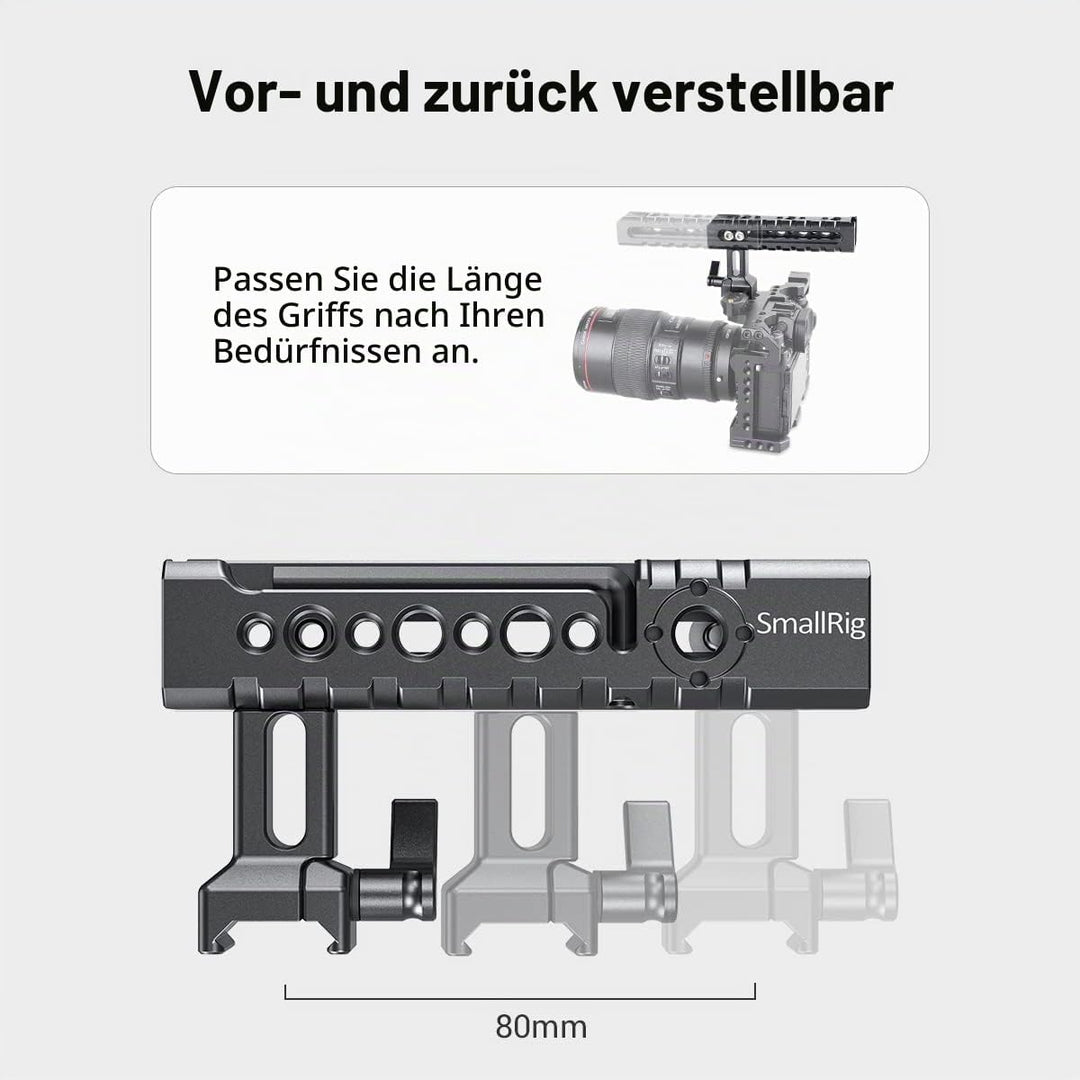SMALLRIG NATO Top Handle Griff mit Cold Shoe für Kameras, Camcorder, Actionkameras, Kamerakäfig-1955