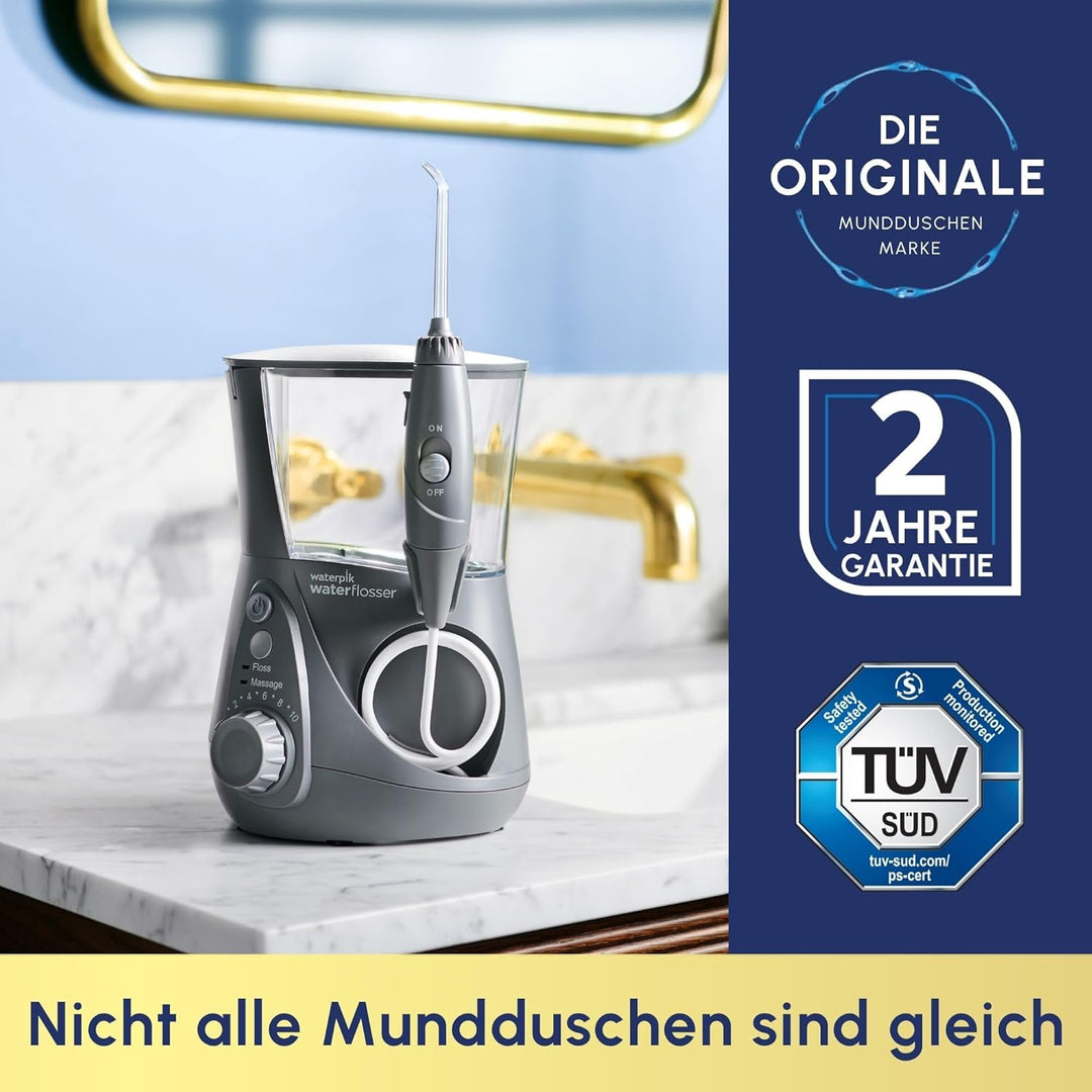 Waterpik Ultra Professional Waterflosser feststehende Munddusche mit 7 Aufsätzen, Druckbereich von 0