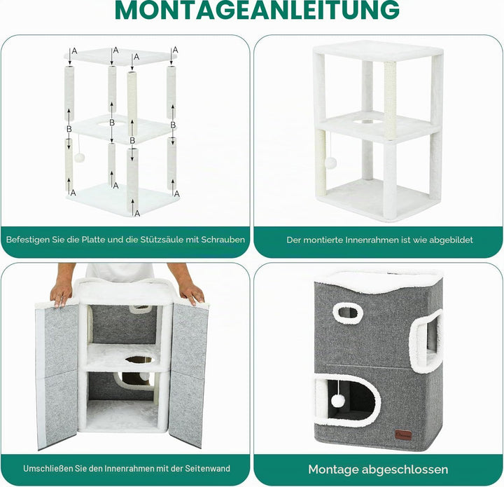 YITAHOME Katzenhaus Indoor, Katzenbett für Indoor-Katzen, Katzentonne, Katzenhöhle, Kratzbaum Klein,