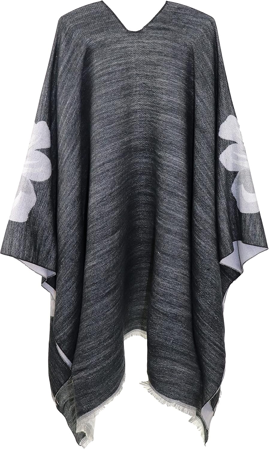 Shmily Girl - Damen Poncho Habe Gestrickt Überdimensionalen Decke Kap-Schal Plain Dispersion Bart Bl