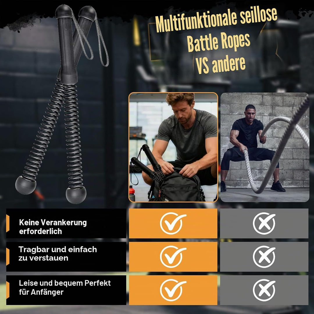 2 Stück Battle Ropes Ohne Seil,Gewichtete Ropeless Battle Ropes,Tragbare Gewichtete Seile Ohne Seil,