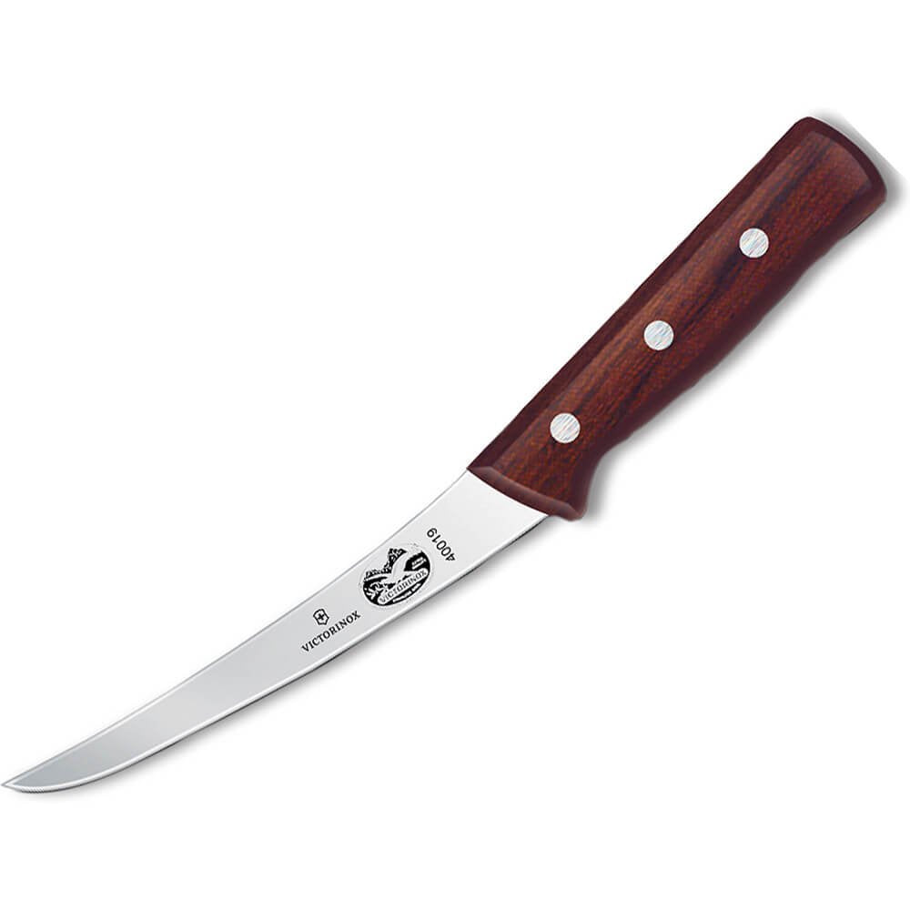 Victorinox Rosewood Ausbeinmesser, 15cm, mit Holzgriff, Flexibel, Gebogen, rostfrei, edelstahl, spül