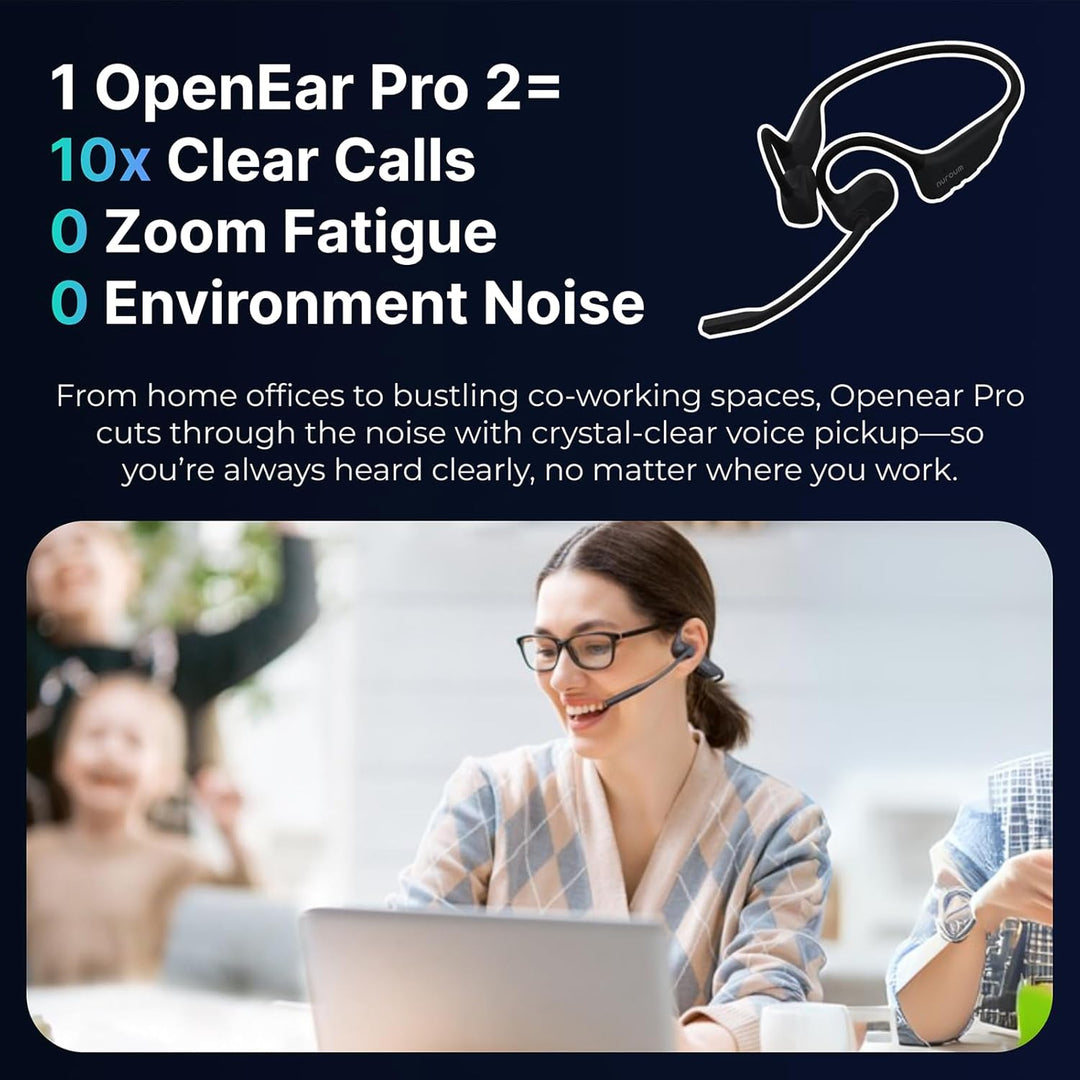 Nuroum OpenEar Pro 2 Kopfhörer mit Noise-Cancelling Mikrofon,Open Ear Bluetooth Kopfhörer mit Dongle