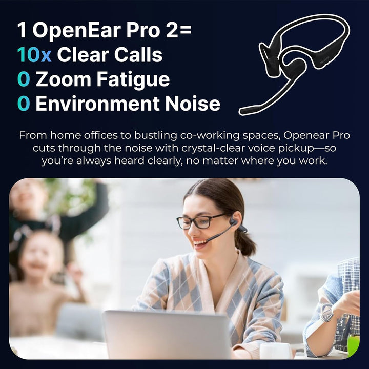 Nuroum OpenEar Pro 2 Kopfhörer mit Noise-Cancelling Mikrofon,Open Ear Bluetooth Kopfhörer mit Dongle