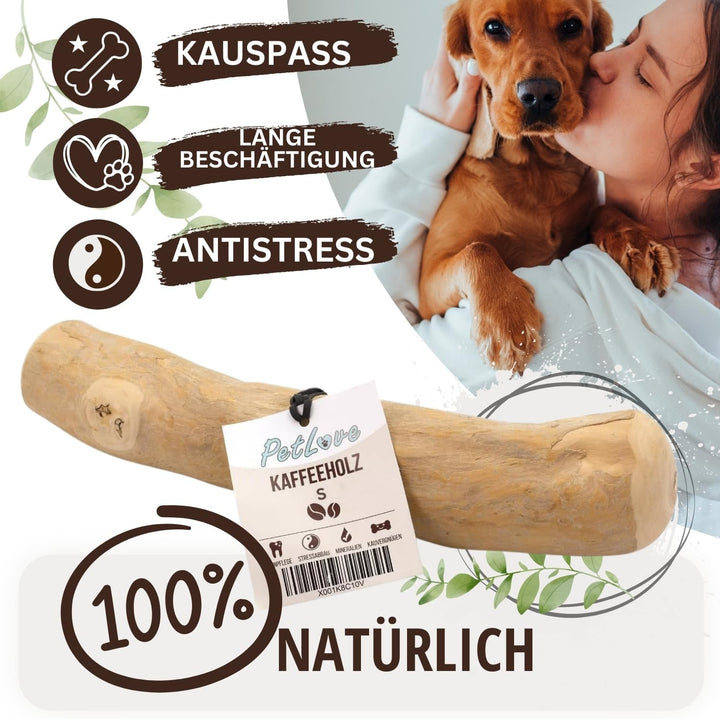 Kaffeeholz für Hunde • Kauholz Hund als Hundespielzeug & Zahnpflege • Holzknochen für Hund • Ohne Ko