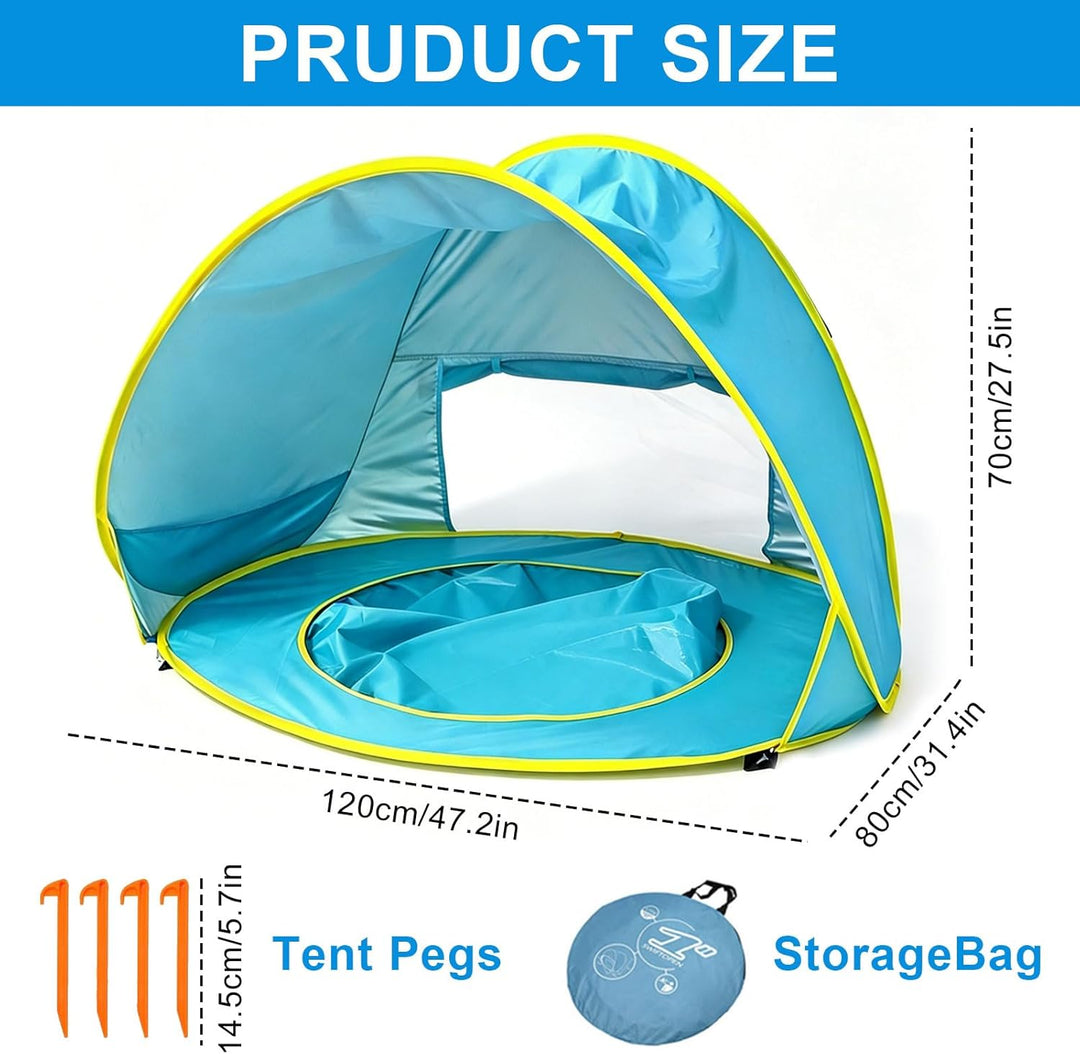 Strandmuschel Strandzelt Pop-up Strand Zelt mit trennbarer Pool UV-Schutz UPF 50+ Sun Shade Shelter