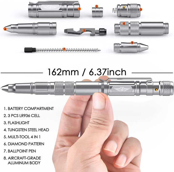 BIIB Geschenke für Männer, Vatertagsgeschenk für Papa, Multitool Pen mit LED Gadgets, Geburtstagsges