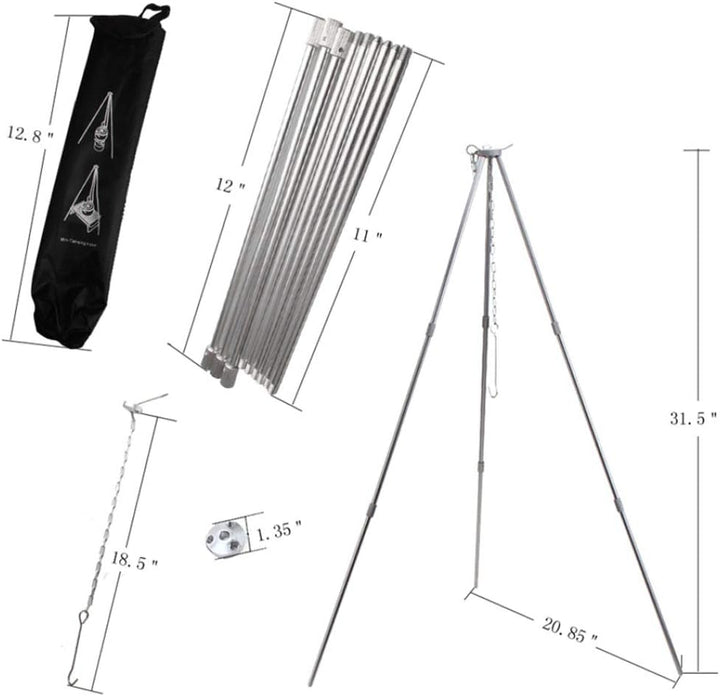 BBQ Dreibein Gestell BBQ Dreibeingestell Draussen Grill Gitter Rostfrei Stahl Camping Stativ Planke