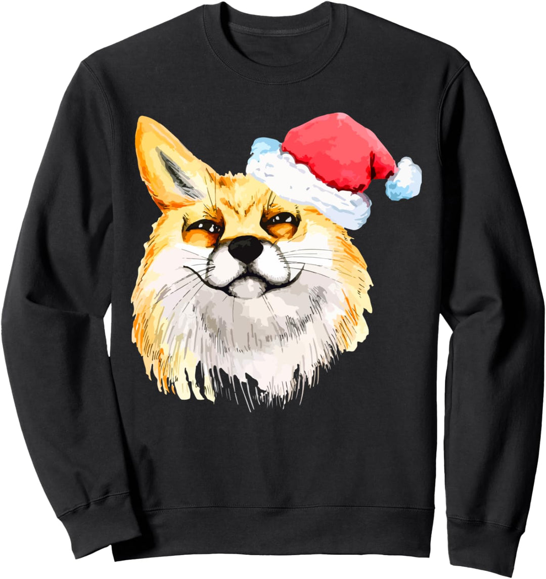 Weihnachtsfuchs Mit Weihnachtsmütze Geschenk Sweatshirt